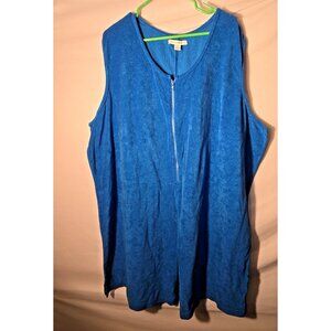 Dreams & Co Womens SO comfy Romper Shorts TerryCLoth Blue Plus Size 4X 34W 36W